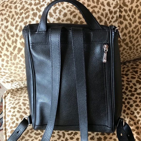 Longchamp Black Leather Backpack main image 5